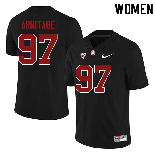 Women #97 Aaron Armitage Stanford Cardinal College Football Jerseys Sale-Black - Click Image to Close